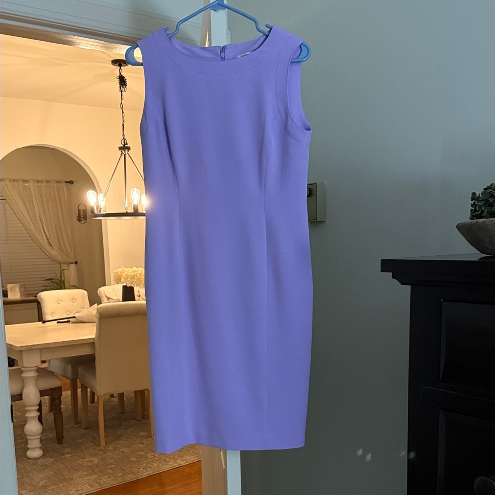 Kasper Sleeveless Lavender Midi Sheath Dress